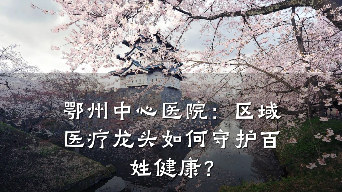 鄂州中心医院:区域医疗龙头如何守护百姓健康?