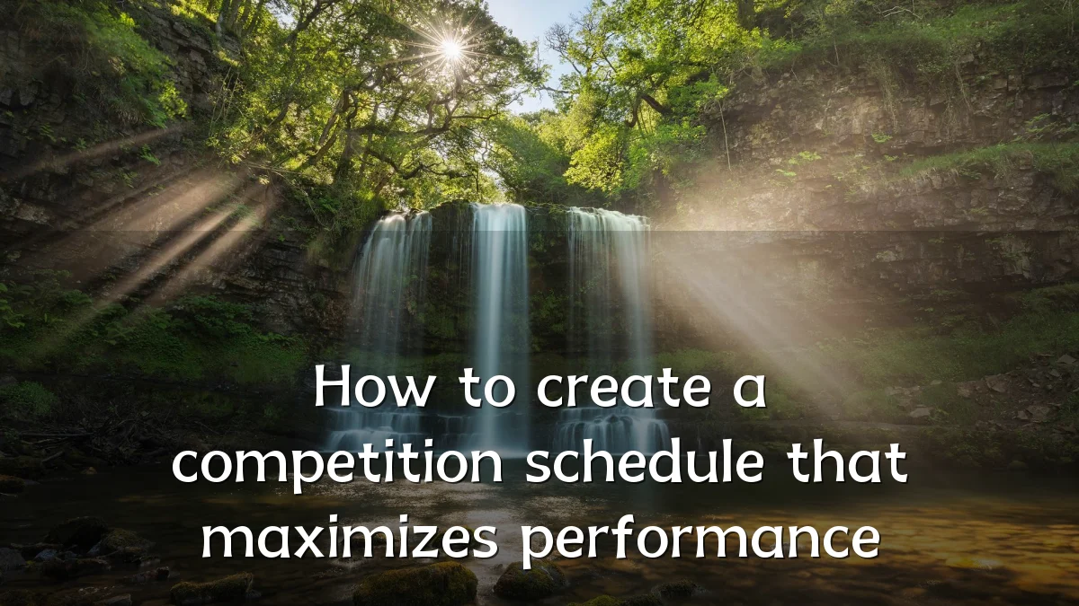 How to create a competition schedule that maximizes performance