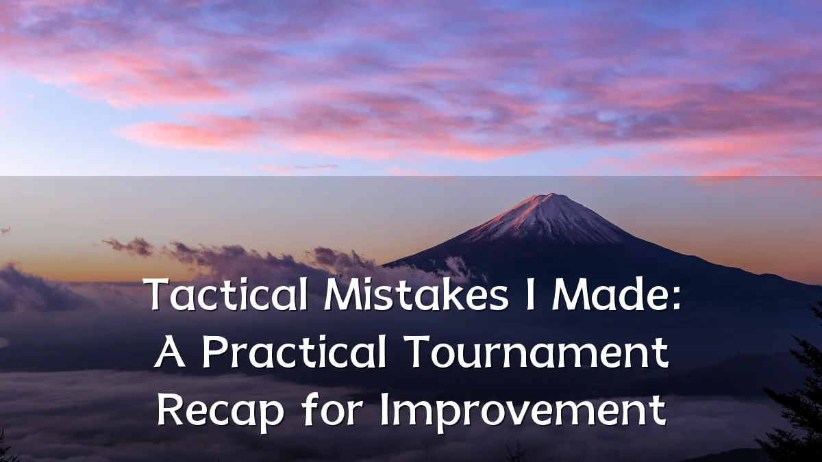 Tactical Mistakes I Made: A Practical Tournament Recap for Improvement